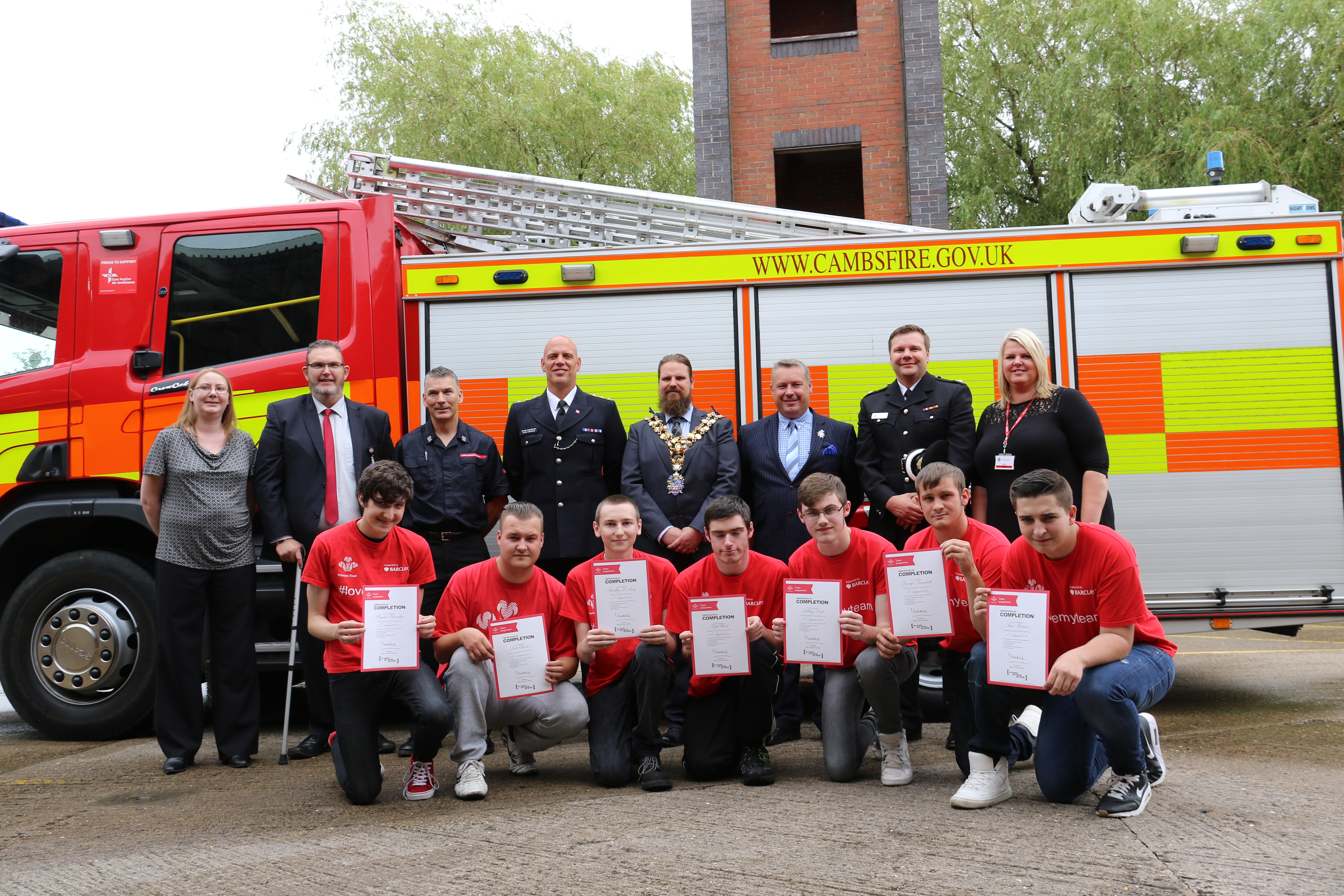 Students with Princes Trust staff