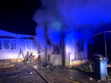 fire in an out shed