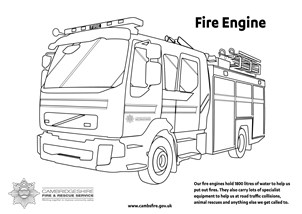 Fire engine to colour in