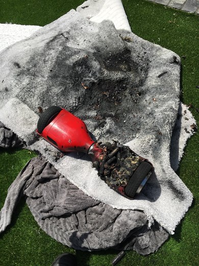 Fire damage from electrical device