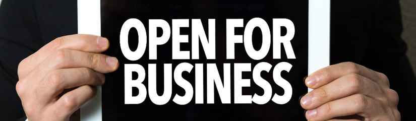open for business sign