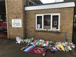 Tributes paid at Cottenham fire station for on-call firefighter, Danny Granger