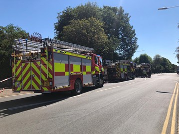 Peterborough fire engines at house fire