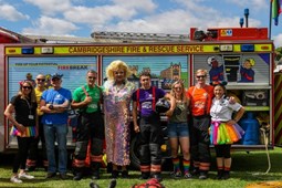 Staff attending a pride event