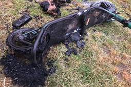Fire damaged scooter