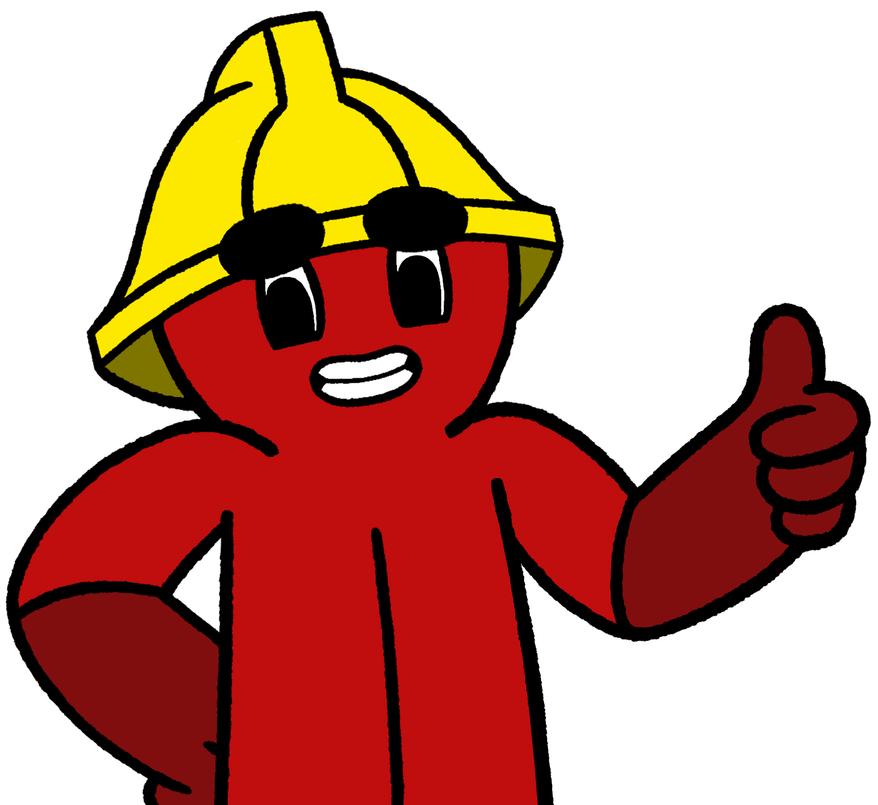 Animated character with thumbs up