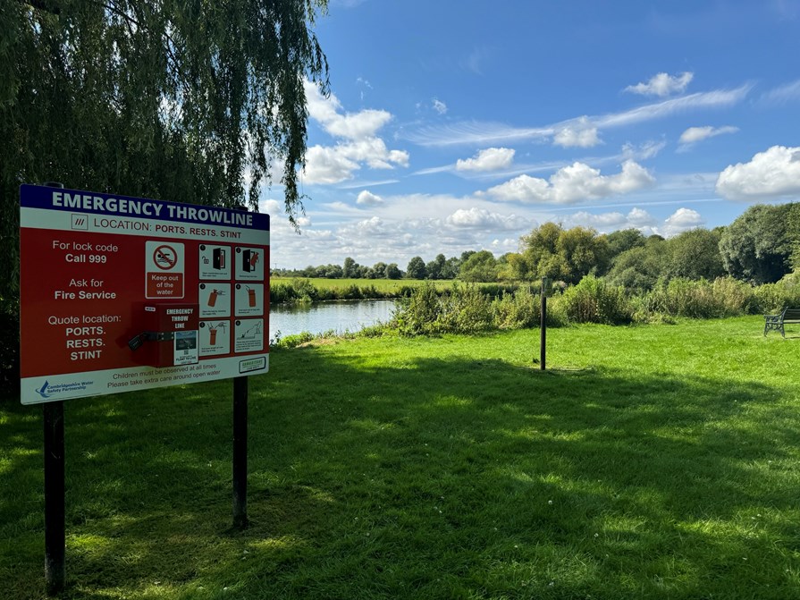 Photo of river with throwline board in foreground