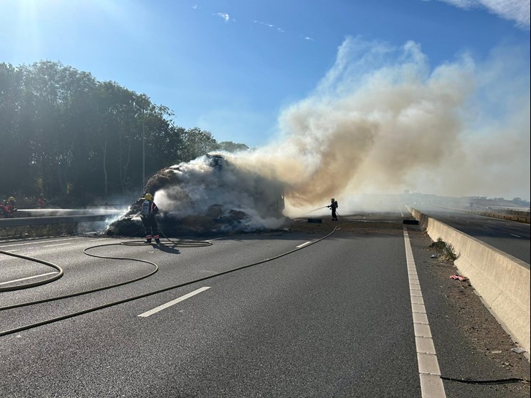 A14 lorry fire
