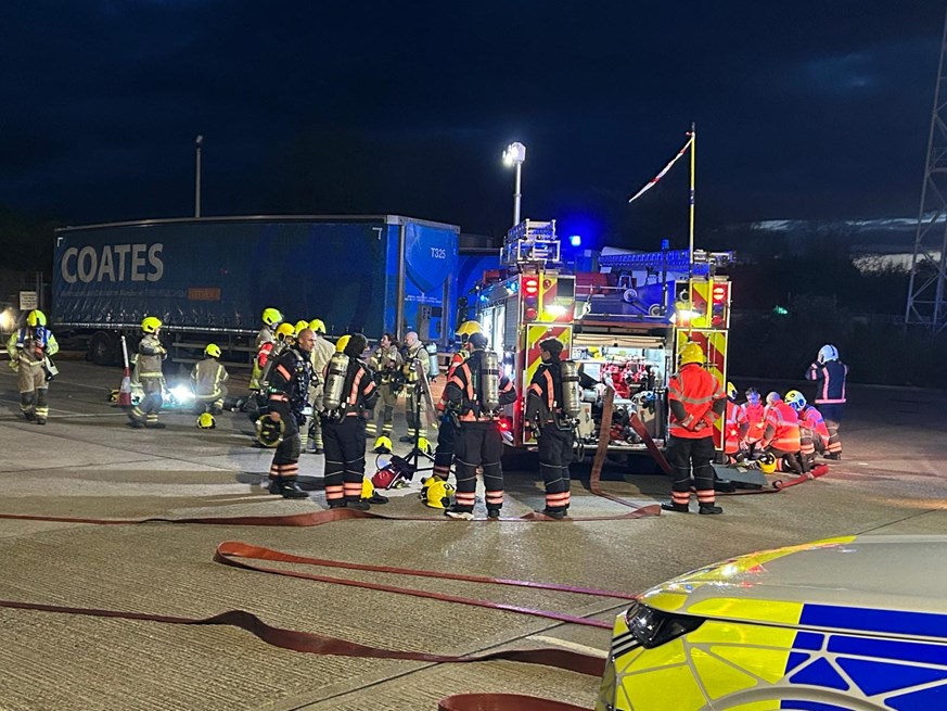 Fire crews at exercise
