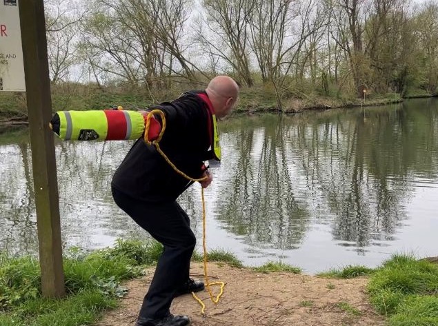 Person using throwline